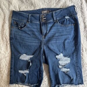 Torrid Blue Distressed Jean Shorts